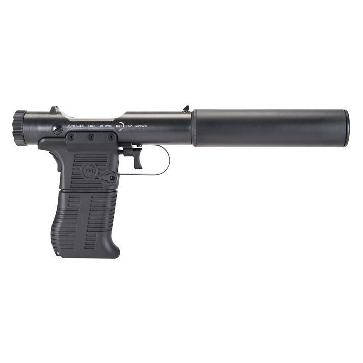 B&T Firearms 410110 Station Six45 ACP Bolt Action 7+1 3.50" Barrel/5.10" Suppressor, Black Hard Coat Anodized Finish, Black Pre-Scored Grips