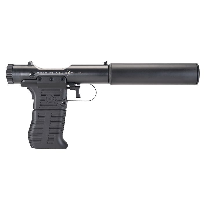 B&T Firearms 410111 Station Six9mm Luger 9+1 3.50" Barrel/5.10" Suppressor, Black Hard Coat Anodized, Black Pre-Scored Grips