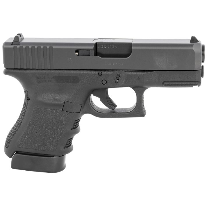Glock UF3050201 G30 SF Gen3 Sub-Compact 45 ACP 10+1 3.78" Black Steel Barrel, Matte Black Serrated Slide, Black Polymer Frame w/Picatinny Rail, Black Textured Finger Grooved Polymer Grip, Right Hand