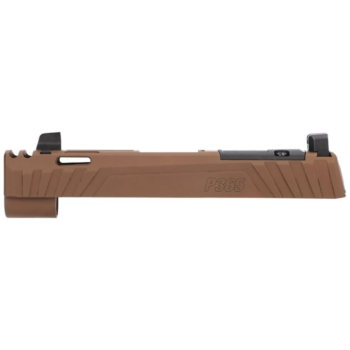 Sig Sauer 8901048 P365Sig P365/P365XL/P365X 9mm Luger Nitride Coyote Brown Stainless Steel Optic Ready Integrated Compensator Slide XRAY3 Suppressor Sights Compatible With ROMEOZERO ROMEOZERO Elite