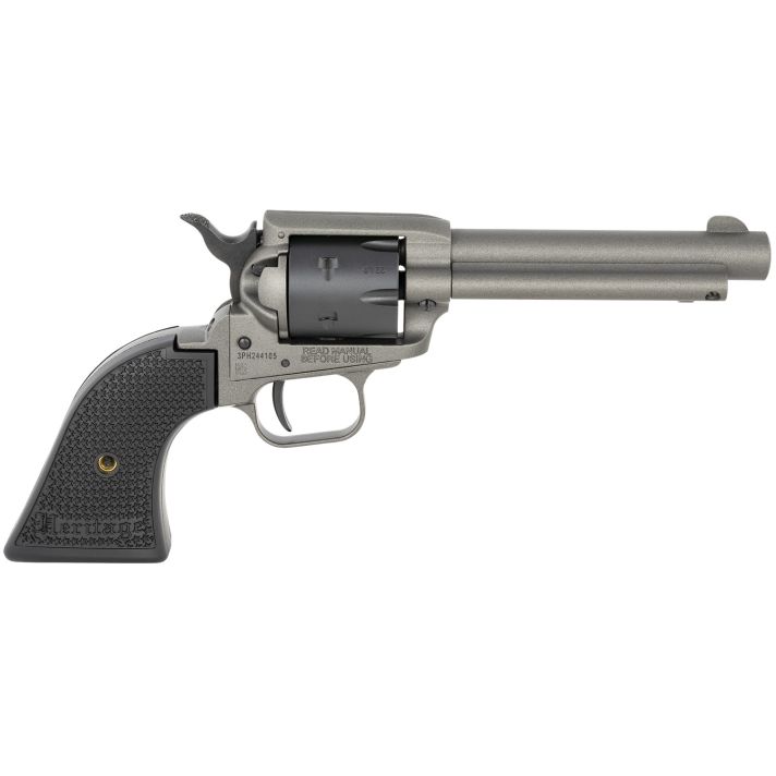 Heritage Mfg RR22C4 Rough Rider22 LR 6 Shot 4.75" Tungsten Gray Cerakote Steel Barrel & Frame, Black Satin Cylinder & Textured Polymer Grips