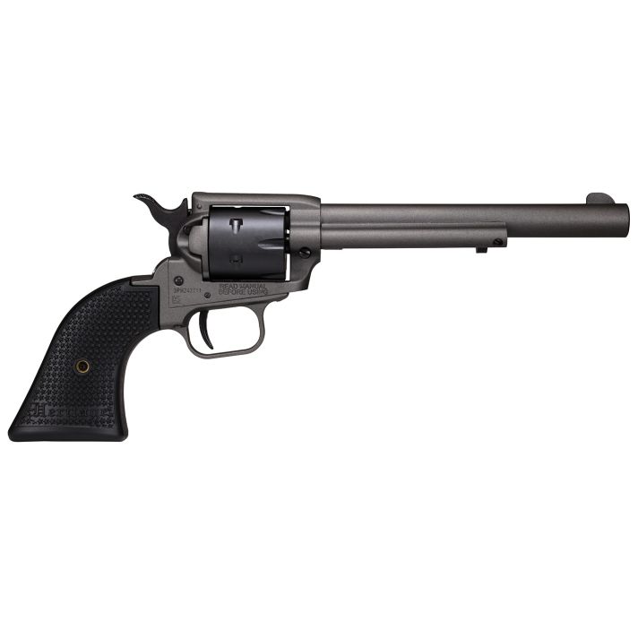 Heritage Mfg SRR22C6 Rough Rider22 LR 6 Shot, 6.50" Tungsten Gray Cerakote Steel Barrel, Frame, Black Satin Cylinder, Black Polymer Grip, Hammer/Thumb Safety, Exposed Hammer