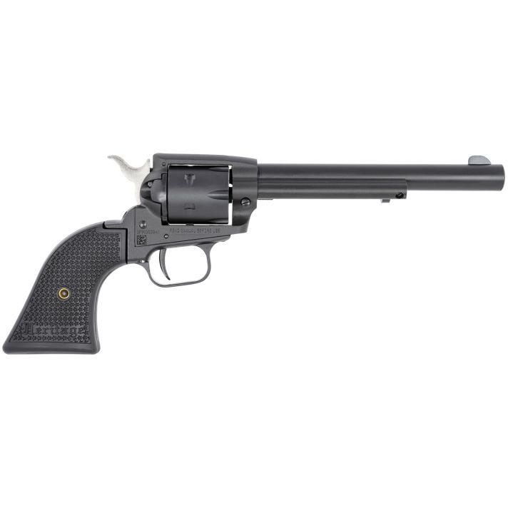 Heritage Mfg SRR22MBS6PG Rough Rider22 LR/22 WMR 6 Shot/ 6.50" Black Satin Steel Barrel, Frame & Cylinder, Black Polymer Grip, Hammer/Thumb Safety, Exposed Hammer