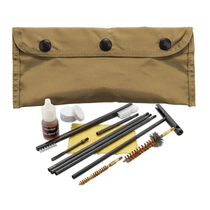 KleenBore POU302T Modular Cleaning Kit Coyote Tan Multi-Caliber Handgun/Rifle Bronze/Nylon Bristles Nylon Case