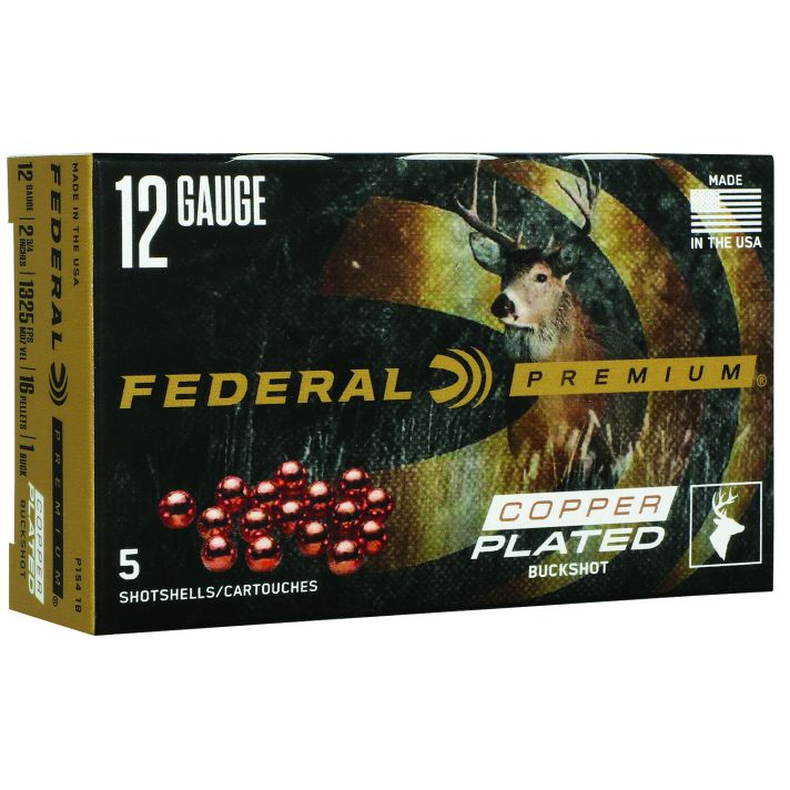 Federal P1541B Premium Max Buck 12Gauge 2.75" 1BuckShot 16Pellets 5 Per Box/50 Case