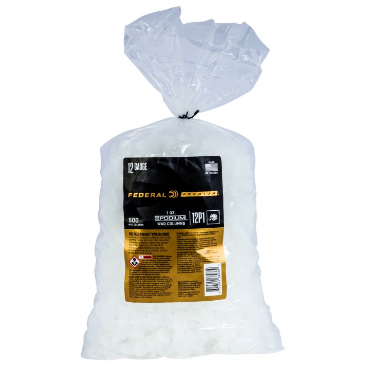Federal 12P1 Podium Wad Premium 12Gauge 1oz White Plastic 500/10
