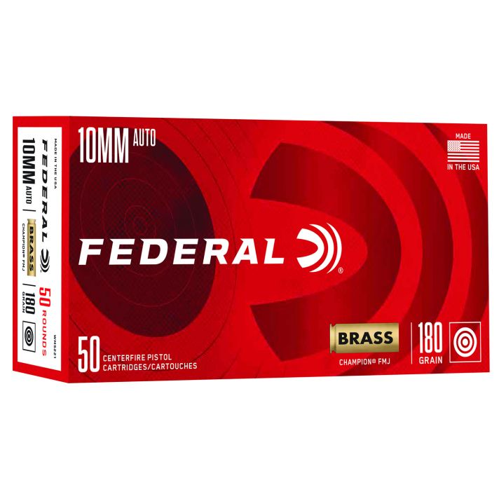 Federal WM5221 Champion Training 10mmAuto 180gr Full Metal Jacket 50 Per Box/20 Case