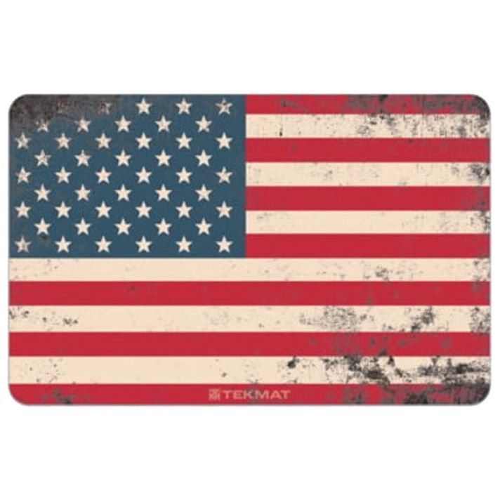 TekMat TEKR17USFLAG01 Old Glory Cleaning Mat Red/White/Blue Rubber 11"x17" American Flag