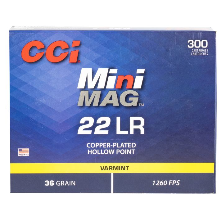 CCI 962 Mini-Mag Varmint 22LR 36gr Jacketed Hollow Point 300 Per Box/10 Case