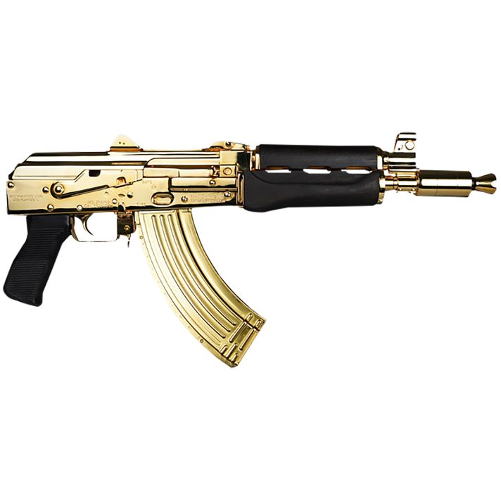 Zastava Arms Usa ZP92762MGL ZPAP927.62x39mm 30+1 10" 24K Gold Plated/Cold Hammer Forged, Chrome Lined Barrel, Steel 24K Gold Plated Receiver, Dark Walnut Grips