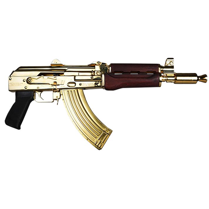 Zastava Arms Usa ZP92762SRGL ZPAP927.62x39mm 30+1 10" 24K Gold Plated/ Cold HammerForged/ Chrome Lined Barrel, Steel 24K Gold Plated Receiver, Serbian Red Wood Grips