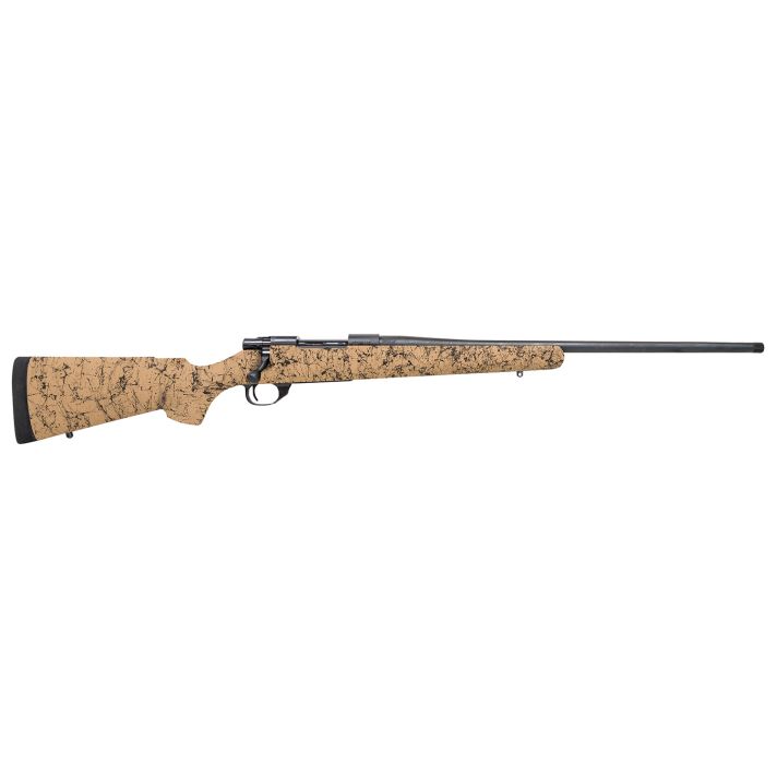 Howa HHS43334 M1500 HS Precision 300 Win Mag 3+1 24" Blued Threaded Barrel/Rec, Tan with Black Webbed HS Precision Stock