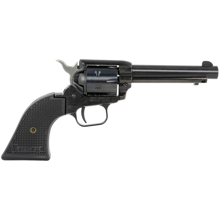 Heritage Mfg RR22B4PG Rough Rider22 LR 6 Shot, 4.75" Black Steel Barrel, Black Cerakote Zinc Alloy Frame, Black Cerakote Cylinder, Black Polymer Grip, Hammer/Thumb Safety, Exposed Hammer