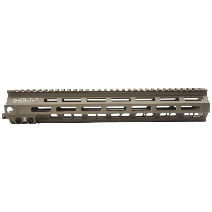 Geissele Automatics 05285S Super Modular Rail MK8 13.50" M-LOK, Desert Dirt Aluminum for AR Platform, Barrel Nut Included