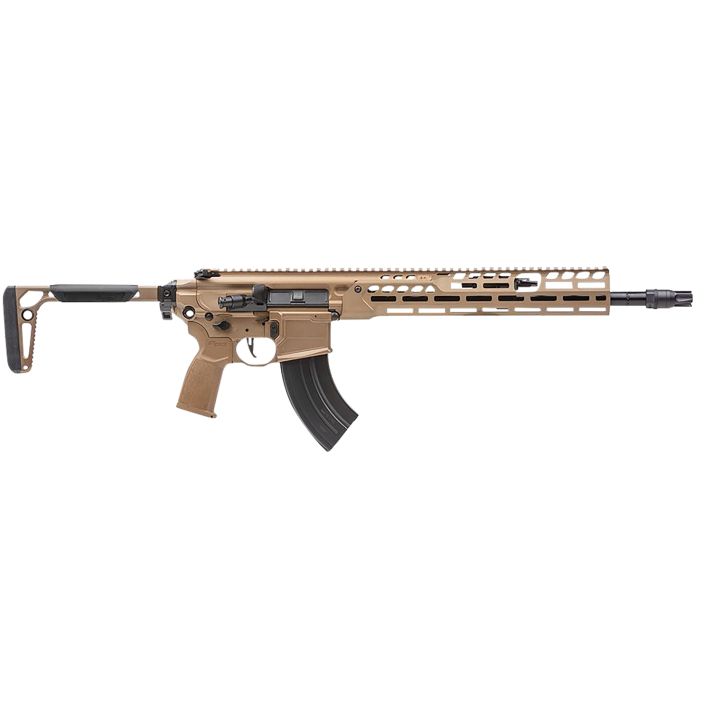 Sig Sauer RMCX762R16BLT MCX Spear LT 7.62x39mm 16" 28+1, Coyote, OEM Grip/Folding Stock, Rocksett Sig QD Suppressor Ready Flash Hider, Adj. Gas Block