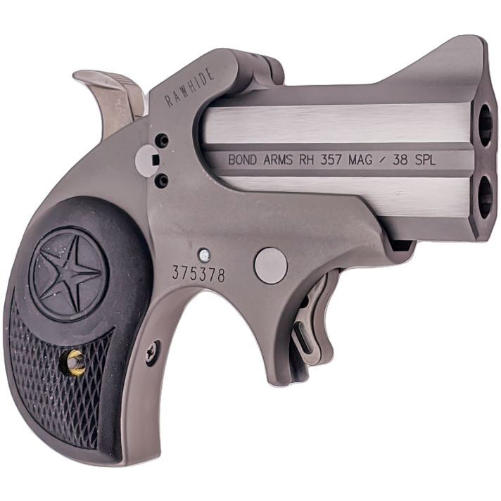 Bond Arms BARHR Rawhide38 Special/357 Mag 2.50" 2rd, Stainless, Black Rubber Grips