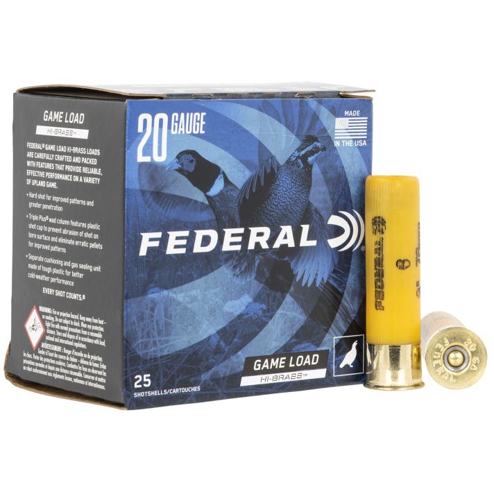 Federal H2586 Game-Shok High Brass 20Gauge 3" 1 1/4oz 6Shot 25 Per Box/10 Case