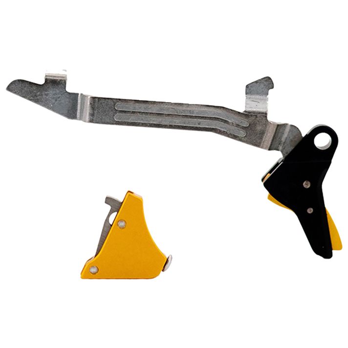 Timney Triggers ALPHAGLOCK5 Alpha Competition 9mm Luger/40 S&W/22 LR, Gold Straight Trigger, Compatible w/Glock Gen5 & Glock 44