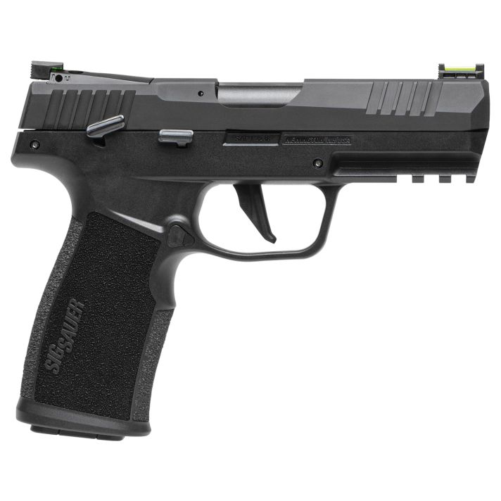 Sig Sauer 322CBAS10 P32222 LR 10+1 4" Black Steel Threaded Barrel, Black Hard Coat Anodized Optic Ready/Serrated Slide, Black SS/Polymer Frame w/Picatinny Rail & Black Polymer Grips