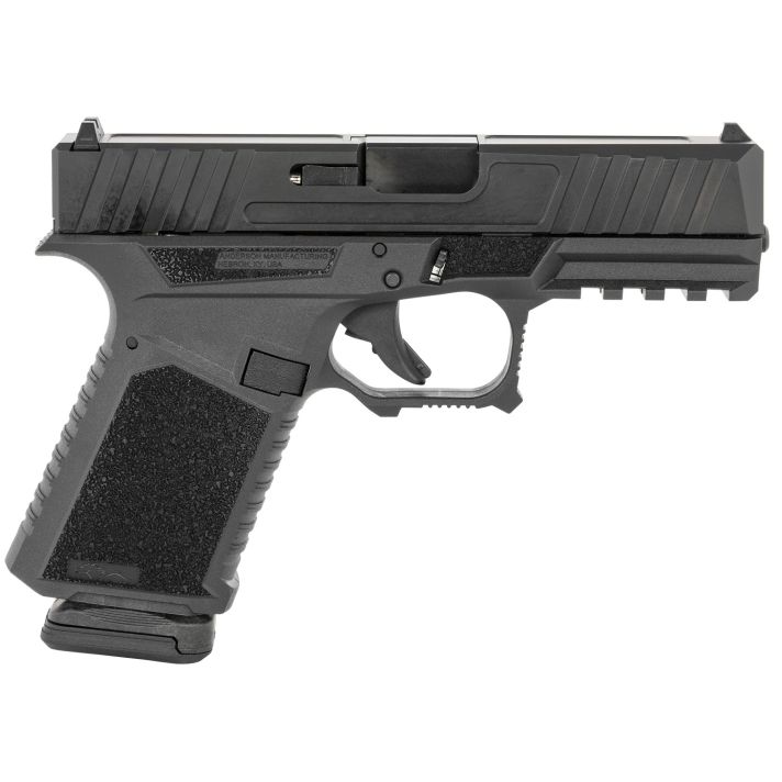 Anderson B2N890A000 Kiger 9C9mm Luger 15+1, 3.91" Black DLC Steel Barrel, Black DLC Serrated Stainless Steel Slide, Black Polymer Frame w/Picatinny Rail, Black Stippled Grip