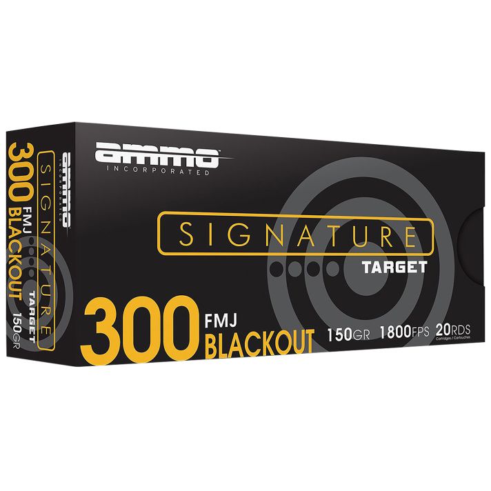 Ammo Inc 300B150FMJA20 Signature300Blackout 150gr Full Metal Jacket 20 Per Box/25 Case