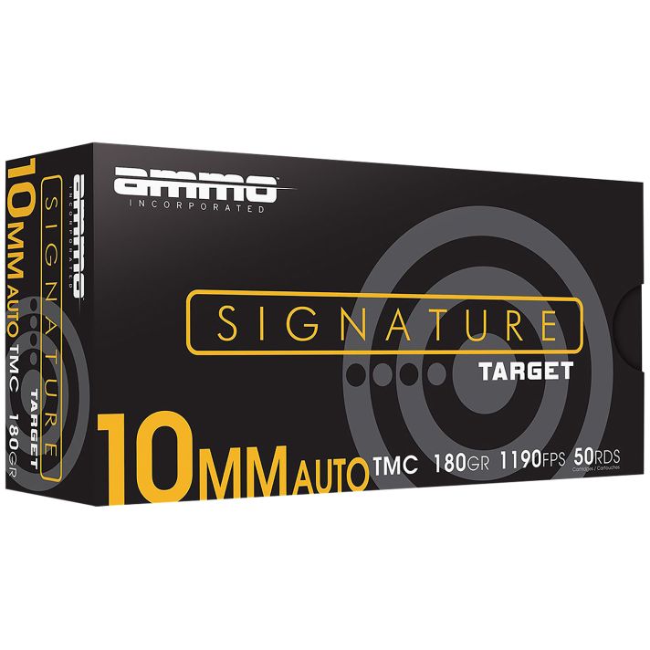 Ammo Inc 10180TMCA50 Signature10mm Auto 180gr Total Metal Case 50 Per Box/20 Case