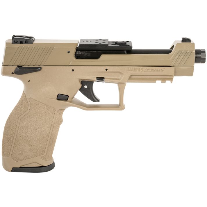 Taurus 1TX22C15UFCK TX22 Competition 22 LR 16+1 5.40" Matte Black Bull/Steel/Threaded Barrel, Flat Dark Earth Aluminum/Optic Cut/Serrated Slide & Polymer Frame w/Picatinny Rail w/FDE Polymer Grips