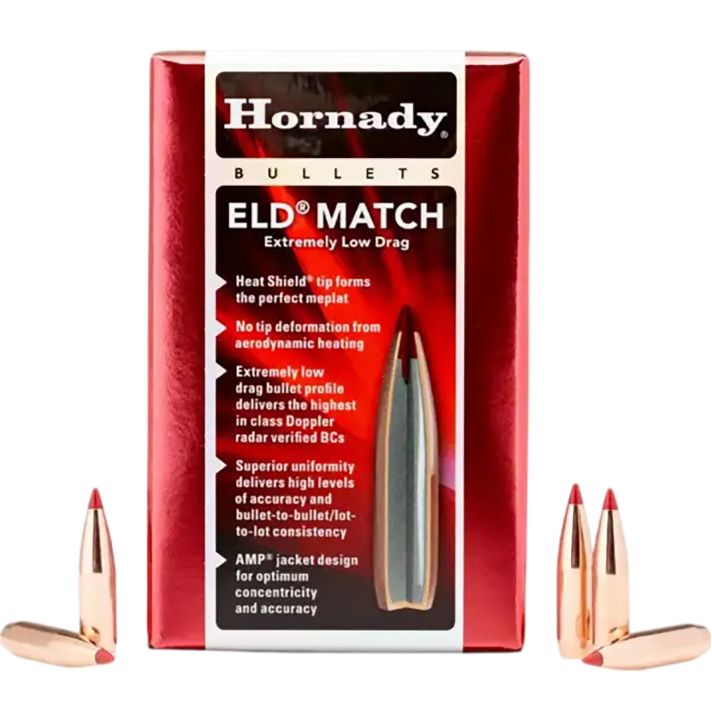 Hornady 2561 ELD Match25 Cal .257 134 gr Extremely Low Drag Match 100 Per Box/ 15 Case