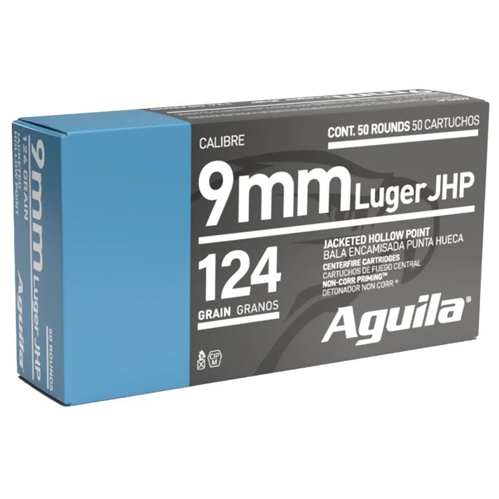 Aguila 1E092125 Personal Defense Handgun 9mm Luger 124gr Jacketed Hollow Point 50 Per Box/10 Case