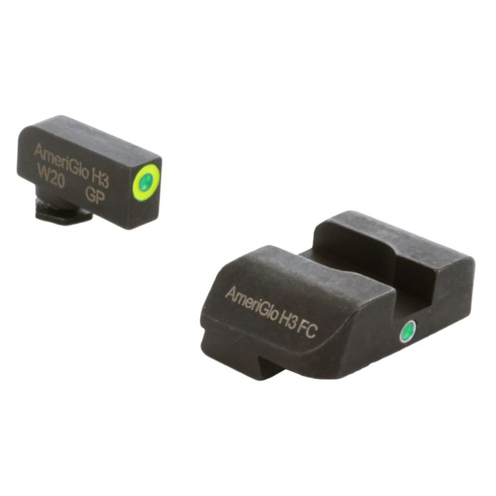 AmeriGlo GL301 i-Dot SightSet for GlockGreen Tritium LumiGreen Outline Front Sight-Green Tritium Rear Sight
