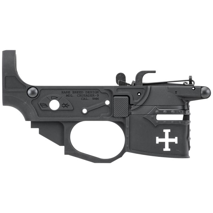 Spikes Tactical STLB960 Rare Breed Crusader9mm Luger, Black Anodized Aluminum for AR-Platform