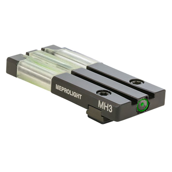 Meprolight USA 631023108 FT Bullseye Rear Sight Green/Tritium Fiber Optic, Black Frame, Compatible w/ Glock Gen 1-5 (Except MOS), Dovetail Mount