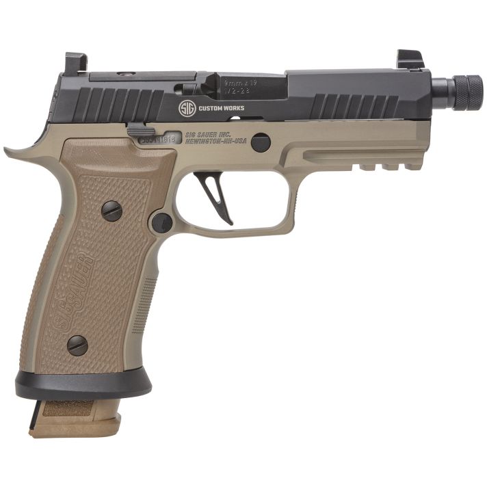 Sig Sauer 320AXGCA9CWCBTTBR2 P320 AXG Combat Limited Edition 9mm Luger 21+1 4.60" Black Nitron, Serrated/Optic Ready Slide, Coyote Hogue G10 Grips & Backstrap Grip