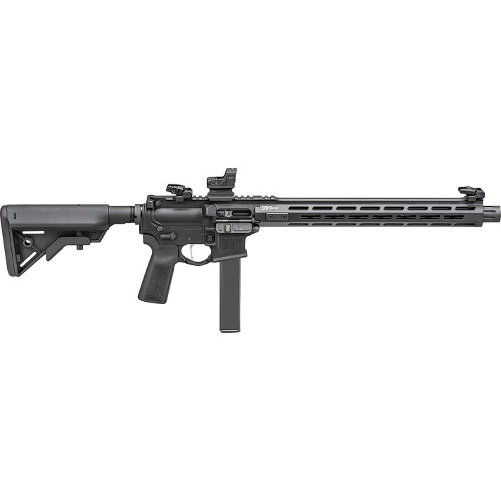 Springfield Armory STV91609B SAINT Victor 9mm Luger 16" 32+1, Black, B5 Systems Bravo Stock & Type 23 Grip, Flip-Up Sights, Blast Diverter
