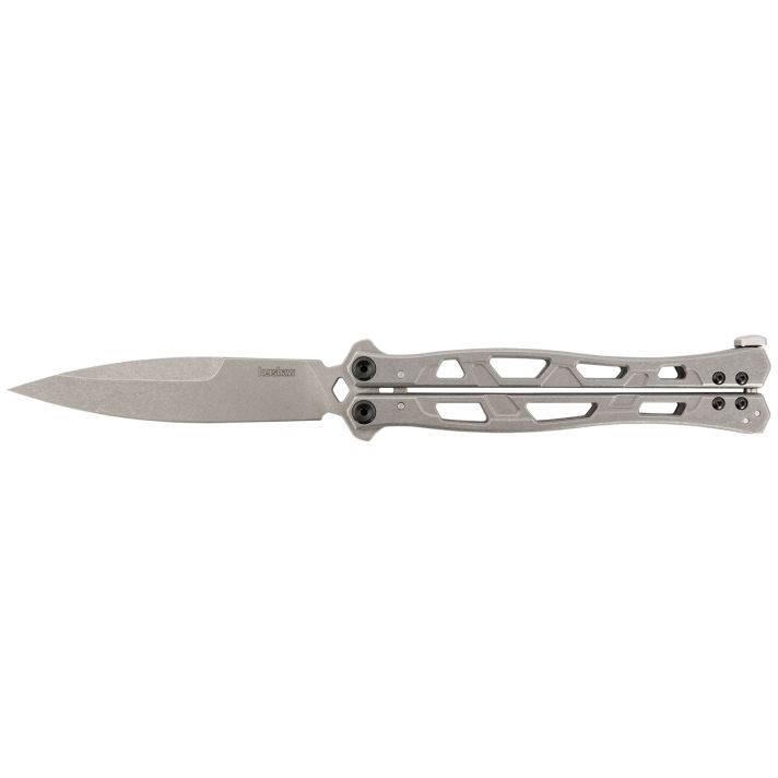 Kershaw 5050 Moonsault4.60" Butterfly Spear Point Plain 14C28N Steel Blade, Stainless Steel Handle