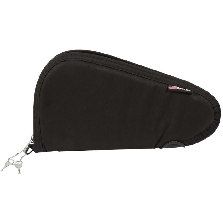 Allen 7411 Locking Handgun Case Black Endura, YKK Zippers & Foam Padding Includes 2 Keys 11" L