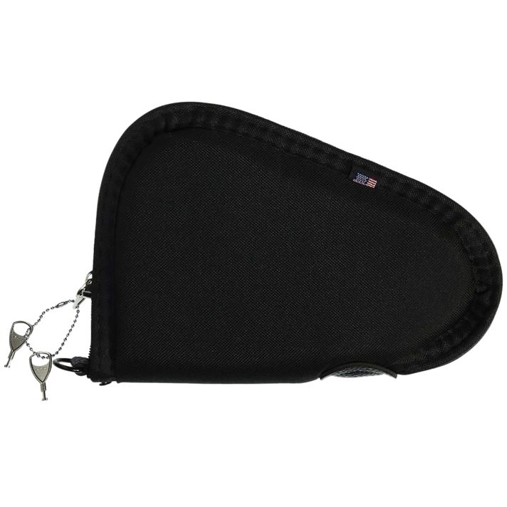 Allen 748 Locking Handgun Case Black Endura, YKK Zippers & Foam Padding Includes 2 Keys 8" L
