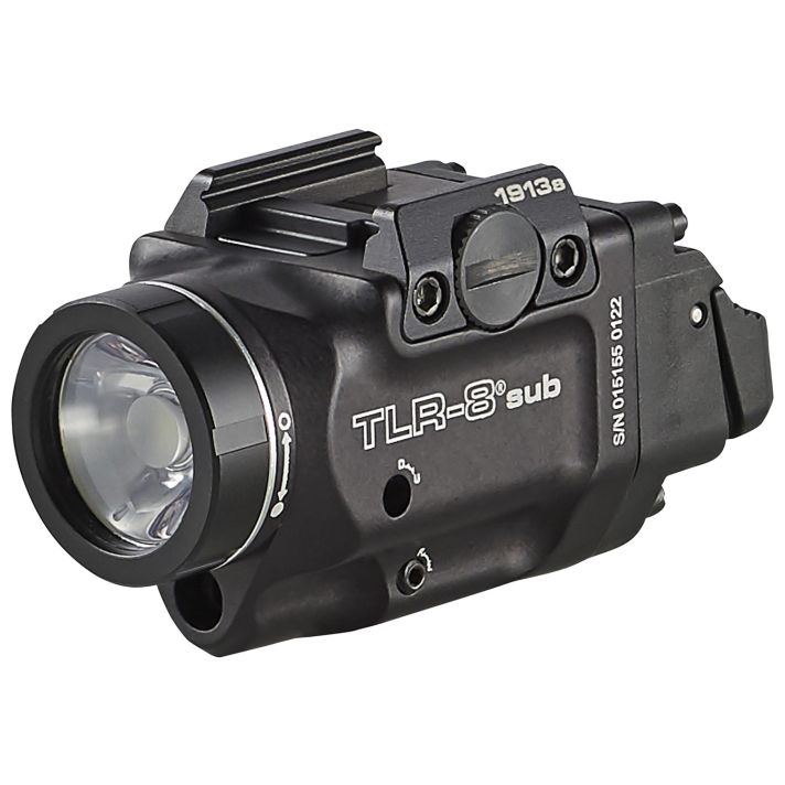 Streamlight 69418 TLR-8 Sub Gun Light with Red LaserBlack Anodized 500 Lumens White LED 1913 Short Railed Pistol
