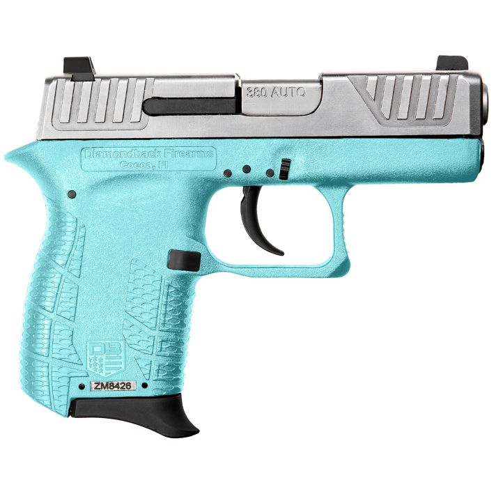 Diamondback DB0100E092 DB380 Gen4 Micro-Compact Frame 380 ACP 6+1, 2.80" Stainless Steel Barrel, Nickel Boron Serrated Stainless Steel Slide, Mint Polymer Frame w/Beavertail & Grip