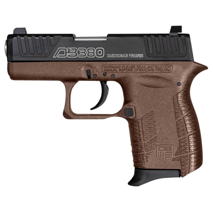 Diamondback DB0100E072 DB380 Gen4 Micro-Compact Frame 380 ACP 6+1, 2.80" Stainless Steel Barrel, Black Nitride Serrated Stainless Steel Slide, Midnight Bronze Polymer Frame w/Beavertail & Grip