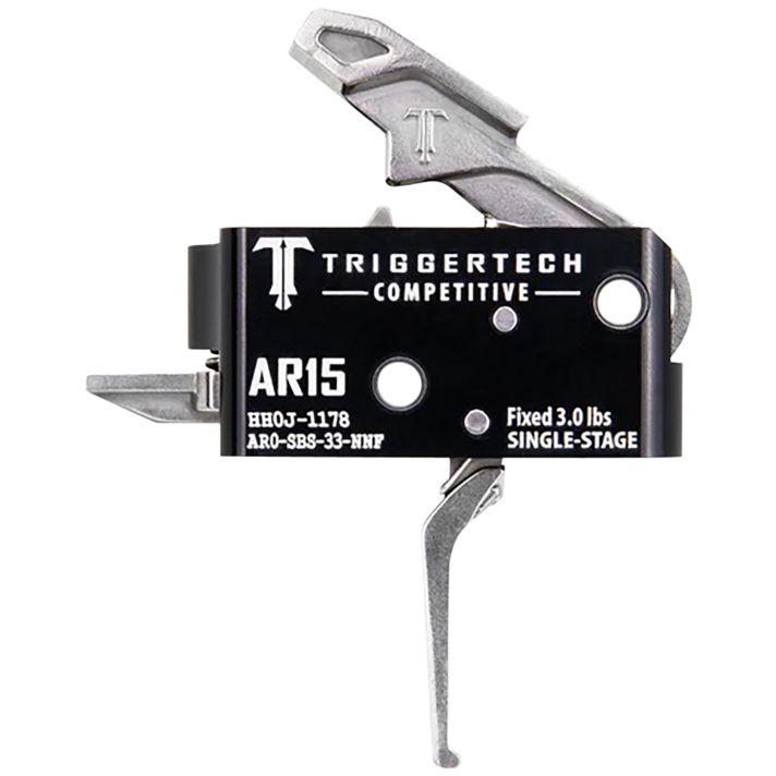 TriggerTech AR0SBS33NNF CompetitiveStainless Flat Single-Stage 3 lbs Fixed for AR-15