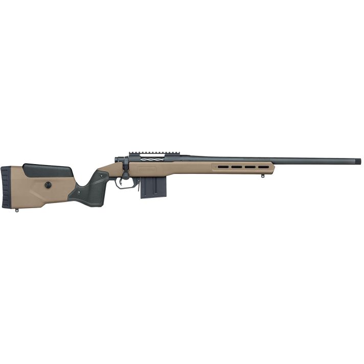 Mossberg 28147 Patriot LR Tactical 6.5 Creedmoor 10+1 22" Matte Blued Threaded Bull Barrel, Matte Blued Picatinny Rail MDT Oryx Tactical M-LOK Flat Dark Earth Synthetic Stock, Right Hand