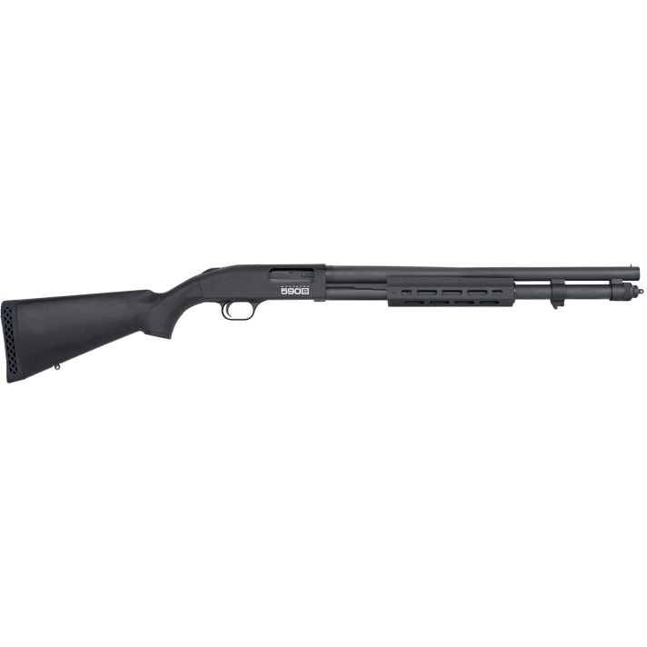 Mossberg 51604 590S12 Gauge Pump 3" 13+1 20" Matte Blued Steel Barrel, Matte Blued Optic Ready Receiver, Fixed Black Synthetic Stock, Right Hand