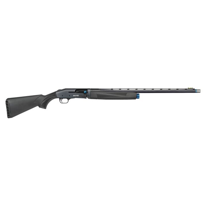 Mossberg 85159 940 Super Bantam Full Size 12 Gauge Semi-Auto 3" 4+1 26" Matte Blued Vent Rib Barrel, Tungsten Gray w/Blue Accents Stainless Steel Receiver, Adjustable Black Synthetic Stock, Right Hand