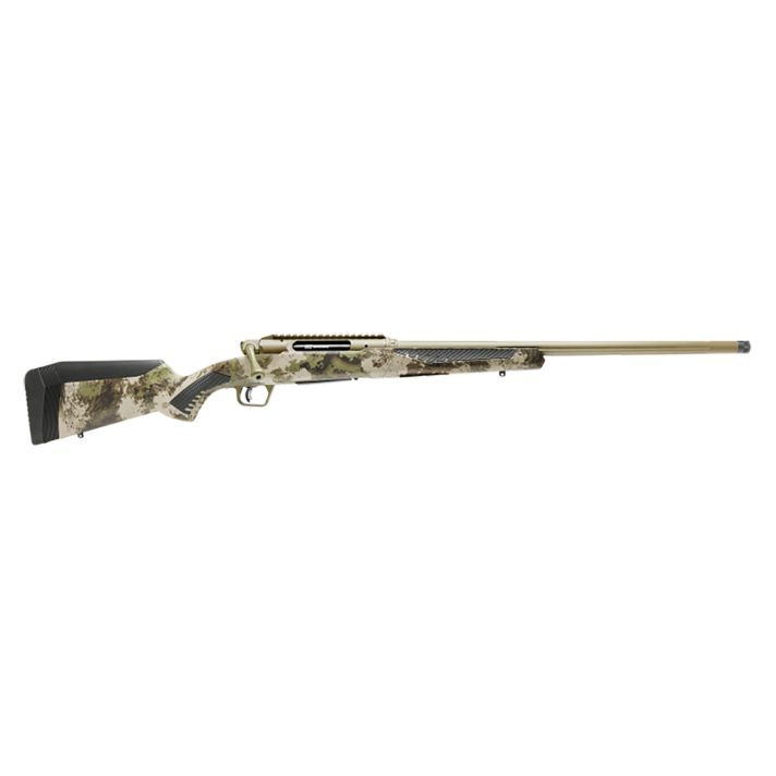 Savage Arms 58028 Impulse Big Game 7mm PRC 2+1 22" Threaded, Hazel Green Cerakote Barrel/Rec, Woodland Camo Fixed AccuStock with AccuFit, Includes Detachable Box Mag