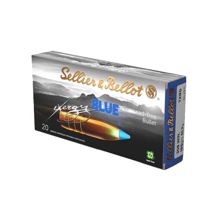 Sellier & Bellot SB308XA eXergy308Win 165gr TAC EX Blue 20 Per Box/12 Case