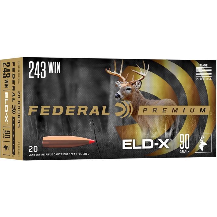 Federal P243ELDX1 Premium ELD-X 243Win 90gr 20 Per Box/10 Case
