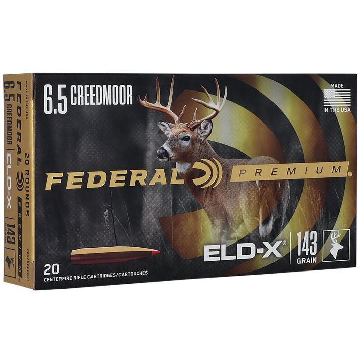 Federal P65CRDELDX1 Premium ELD-X 6.5Creedmoor 143gr 20 Per Box/10 Case