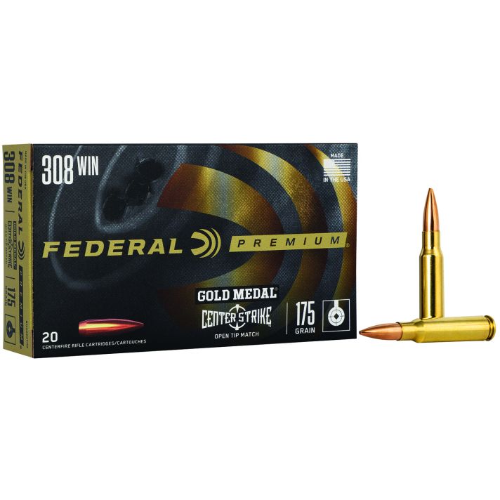 Federal GM308OTM2 Premium Gold Medal 308Win 175gr Open Tip Match 20 Per Box/10 Case