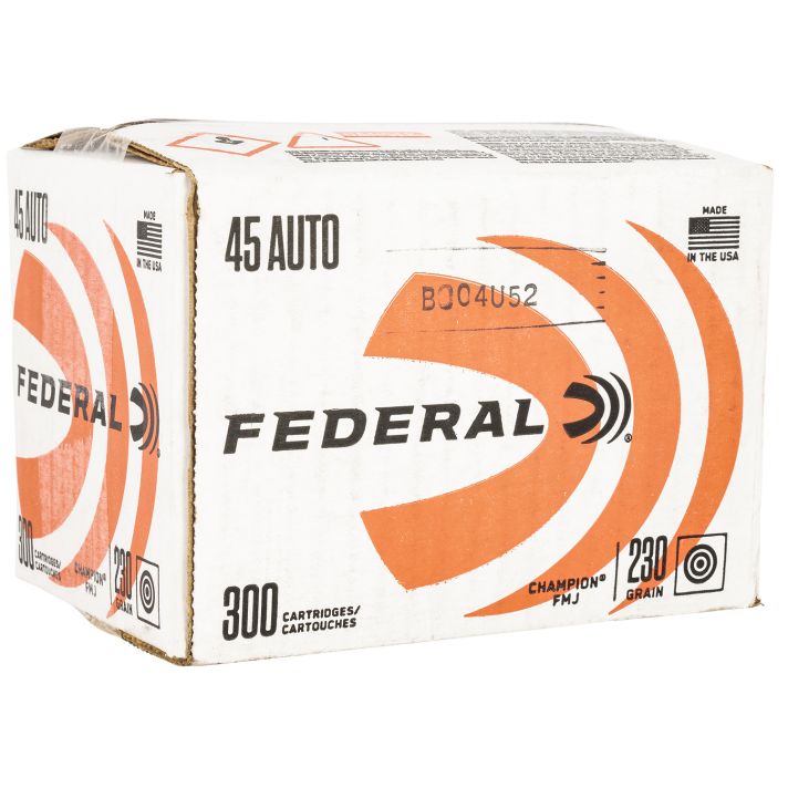 Federal C45230A300 Champion Training 45ACP 230gr Full Metal Jacket 300 Per Box/1 Case *Loose
